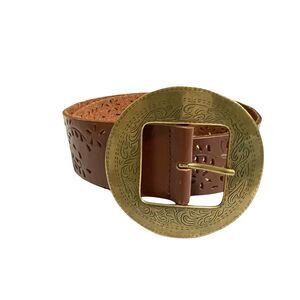 Coldwater Creek Leather perforated‎ belt Sz S boho western